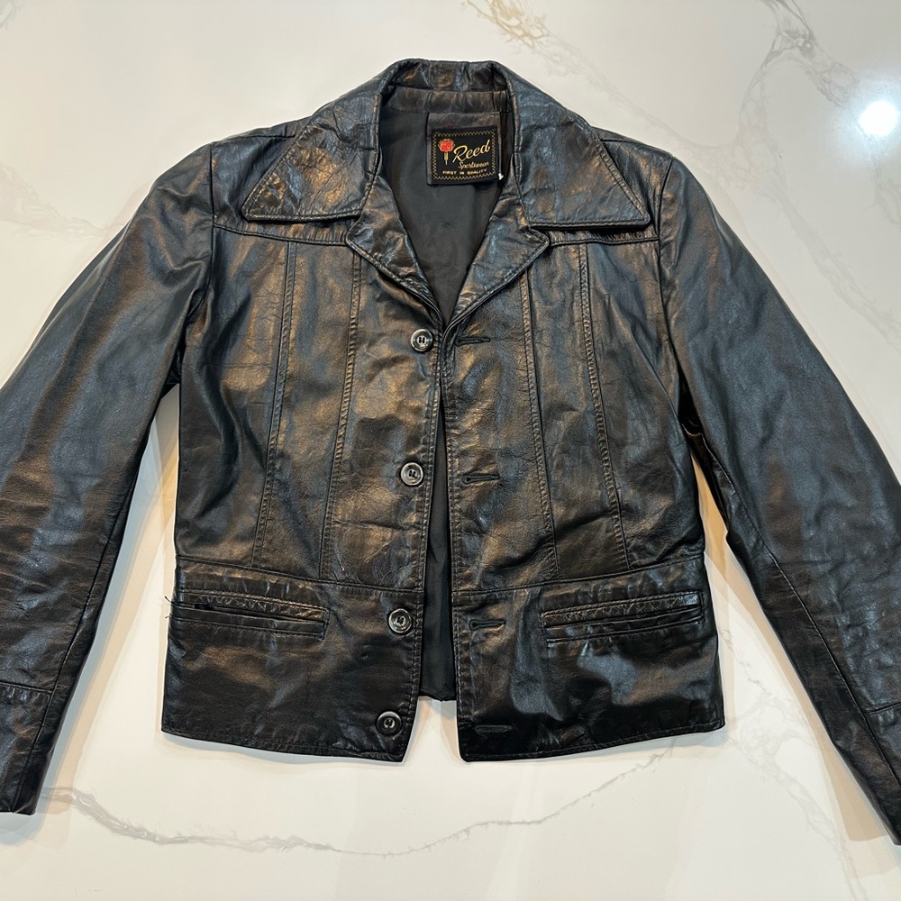 REED Black Genuine Leather Women’s Jacket — Tailored Classic